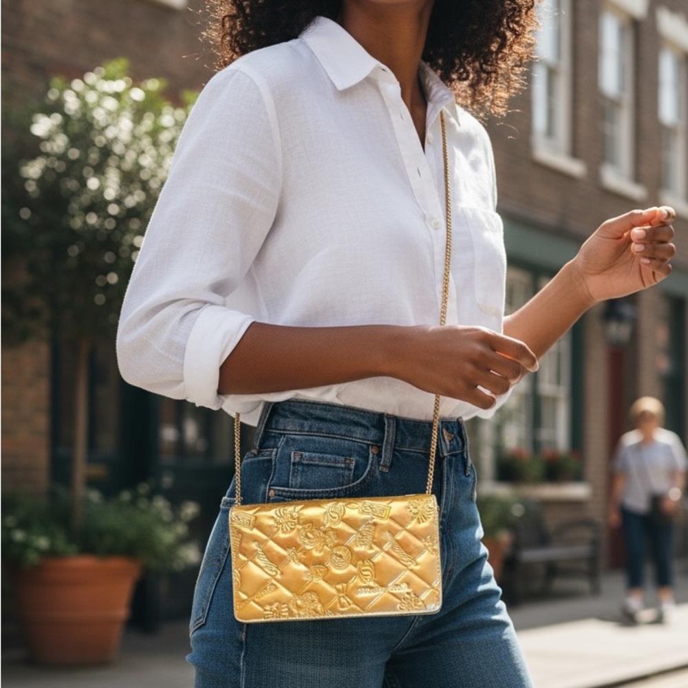 Chanel authentic gold wallet!